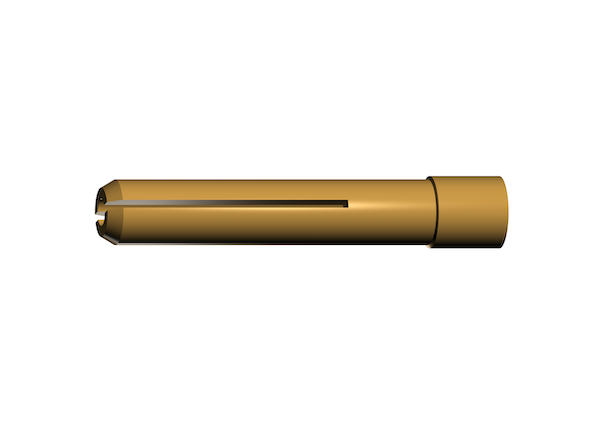 Spannhülse für WIG-Schweißbrenner; Messing-Ausführung; Ø 1,0 mm; 25 mm