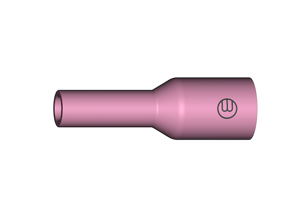 Gasdüse für WIG-Schweißbrenner; Keramik; Ausführung mit Gaslinse; (54N16L); Gr. 6; Ø 9,5 mm Gasdüse für WIG-Schweißbrenner; Keramik; Ausführung mit Gaslinse; (54N16L); Gr. 6; Ø 9,5 mm