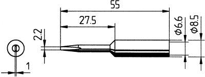 Lötspitze meißelförmig 2,2mm verlängert Nr.0832KDLF Ersa