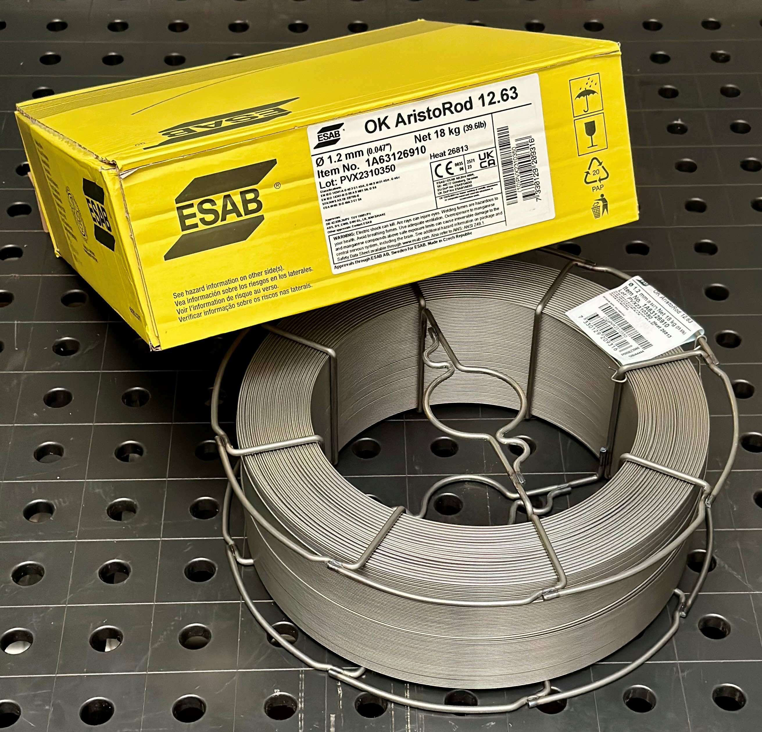 ESAB Drahtelektrode OK AristoRod 12.63 Ø 1,2 mm - 18 kg Spule
